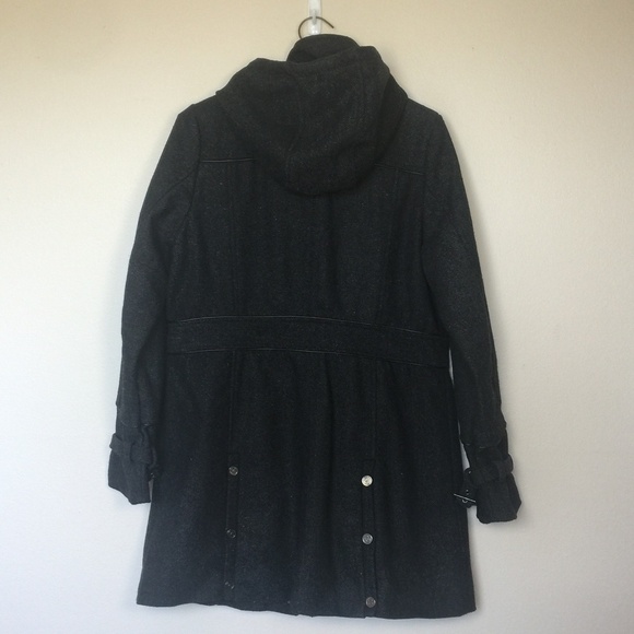 COOGI Charcoal Wool-Blend Coat Detachable Hood XL - Picture 2 of 8